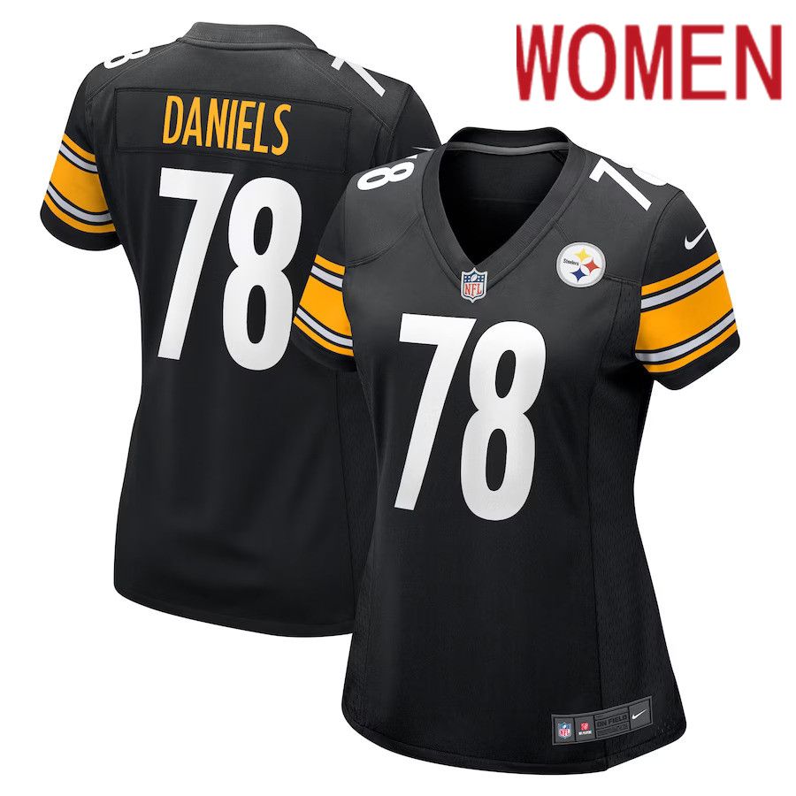 Women Pittsburgh Steelers #78 James Daniels Nike Black Game Player NFL Jersey->women nfl jersey->Women Jersey